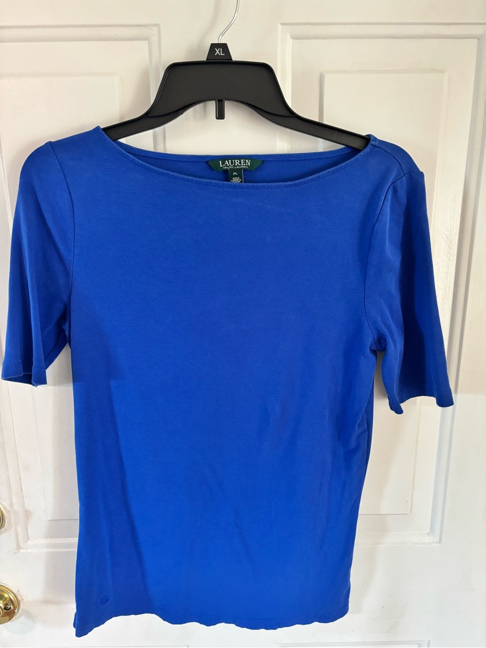 Lauren Ralph Lauren Royal Blue Boatneck Short Sleeve Top